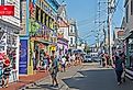 Commercial Street in Provincetown is home to a very eclectic range of stores, cafes and restaurants. Image credit Mystic Stock Photography via Shutterstock.