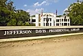 Sign in front of the Jefferson Davis Presidential Library in Biloxi, Mississippi.