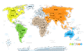 Continents of the world.