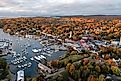 Boats in harbor in Camden, Maine