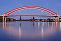 View of New Hastings Bridge over the Mississippi River in Hastings, Minnesota. 