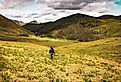 Woman hiking in Hailey, Idaho. 