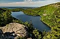 View of Eagle Lake in Early Summer in Acadia National Park. 