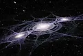Abstract view of the cosmic web and galactic structure.