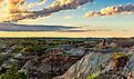 Tourist in Theodore Roosevelt National Park. Image credit ZakZeinert via Shutterstock.