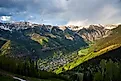 Telluride Colorado Landscape with Passing Summer Rain Storm
