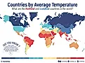 infographic showing the average temperature of each country around the world