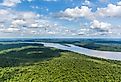 Beautiful aerial view of Iguazu River.