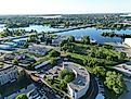 Aerial view of Marinette in Wisconsin.