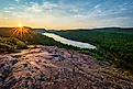 The dense wilderness of the Porcupine Mountains Wilderness State Park in Michigan.