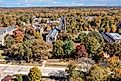 Aerial view of Sewanee, Tennessee, in fall.
