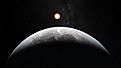 Rendition of an exoplanet orbiting a distant star. Image credit: NASA/ESO