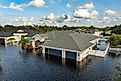 Flooded houses in Florida. 