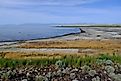 Lake shore landscape of Great Salt Lake in Utah
