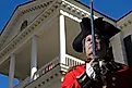 Performer in a Revolutionary War reenactment in Camden, South Carolina.