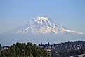 Mount Rainier is a stratovolcano located southeast of Seattle, Washington in the Cascade Mountains.