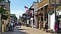Tourists on St George Street in St. Augustine, Florida. Editorial credit: Angela N Perryman / Shutterstock.com.