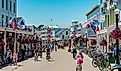 The lively downtown area of Mackinac Island, Michigan. Image credit Michael Deemer via Shutterstock