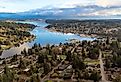 Aerial view of beautiful Gig Harbor, Washington. 
