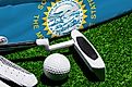 A golf ball and club in South Dakota.