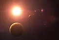 Venus and Mercury shot from space.