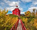 Marquette Harbor Lighthouse in Marquette, Michigan.