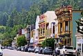 Vintage buildings with stores and restaurants in Ferndale, California. Image credit: photojohn830 / Shutterstock.com. 