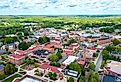 Aerial view of Farmville, Virginia.