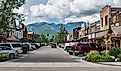 Downtown Whitefish, Montana, with the ski resort in the distance. (Editorial credit: Beeldtype / Shutterstock.com)
