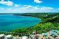 Overlook view of Travis Lake, outside of Austin, Texas.