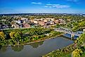 Aerial View of Grand Forks, North Dakota in Autumn