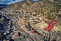 Aerial View of Downtown Idaho Springs, Colorado..