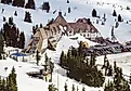 Aerial image of Timberline Lodge, Oregon.