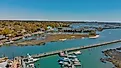 Aerial view of the beautiful coastal town of Georgetown, South Carolina.
