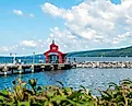 The Pier House on Seneca Lake at Watkins Glen, New York.