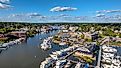 Aerial view of Mystic, Connecticut.