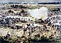The Battle of Gettysburg, Pickett's charge, July 3, 1863, portion of a panoramic painting by Paul Philippoteaux.