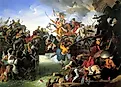Siege of Szigetvár by Suleiman the Magnificent. Image credit: Johann Peter Krafft via Wikimedia Commons (Public domain).