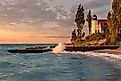 Lake Michigan and the Point Betsie Lighthouse.