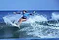 Zoe Benedetto competes in the Super Girl Surf Pro competition in Jacksonville Beach. Image credit Jeff Schultes via Shutterstock.
