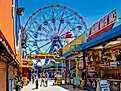 Coney Island’s Wonder Wheel Park. Editorial credit: Brian Logan Photography / Shutterstock.com