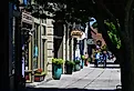 Street scene on Water Street in Port Townsend in summer with businesses. Editorial credit: Ian Dewar Photography / Shutterstock.com
