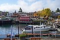FRIDAY HARBOR, WA -1 OCT 2021- Landscape view of downtown Friday Harbor, the main town in the San Juan Islands archipelago in Washington State, United States. Editorial credit: EQRoy / Shutterstock.com