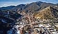 Aerial view of the Red River ski town in New Mexico.