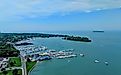 Aerial view of Put-in-bay, Ohio.