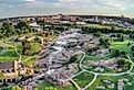 Summer Aerial View of Sioux Falls, the largest city in the State of South Dakota.