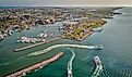 Aerial view of Port Aransas, Texas.