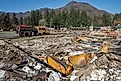 A home and fire engine in the city of Detroit Oregon, Willamette National Forest, were destroyed by the Beachie Creek Wildfire.