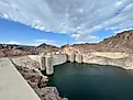 Hoover Dam Intake Towers and Lake Mead Bathtub Ring in Nevada and Arizona