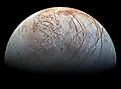 Visualization of Europa. NASA / Jet Propulsion Lab-Caltech / SETI Institute, Public domain, via Wikimedia Commons